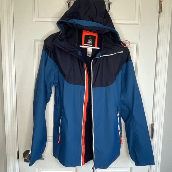 TRIBORD Decathlon Sailing 100 Hooded Rain Jacket Blue Sz S Waterproof Outdoors - Picture 6 of 15